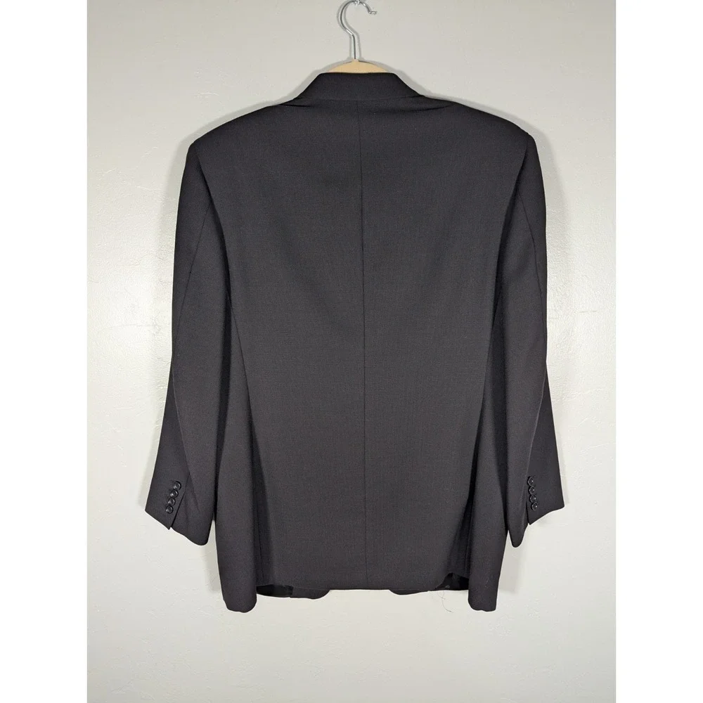 Canali proposta‎ Mens 54R Wool Blazer Sport Jacket 2 Button Black